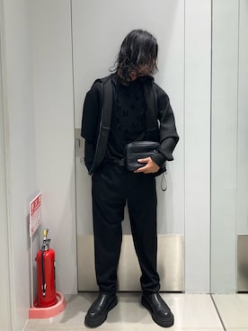 「アイテム（ポーチ）」を使った、TAKUYAさん（メンズ・174cm）の冬コーディネート