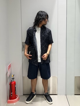 「ARMANI EXCHANGE（アルマーニエクスチェンジ）のアイテム（アクセサリー）」を使った、TAKUYAさん（メンズ・174cm）の夏コーディネート