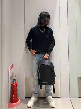 「ARMANI EXCHANGE（アルマーニエクスチェンジ）のアイテム」を使った、TAKUYAさん（メンズ・174cm）の秋コーディネート