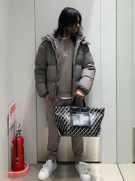 「アイテム（ハンドバッグ）」を使った、TAKUYAさん（メンズ・174cm）の冬コーディネート