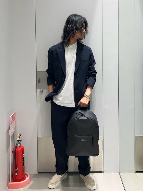 エンポリオ アルマーニ ジャケット シアサッカー ブラック カジュアル キレイ目 ストレッチシアサッカー シングルブレストジャケット | Armani