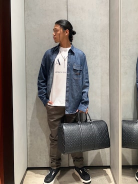 「armaniexchange」｜TAKUYAさん（メンズ・174cm）の秋コーディネート
