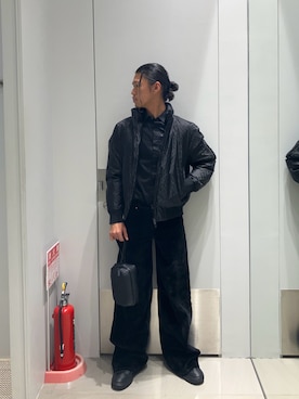 「アイテム（ポーチ）」を使った、TAKUYAさん（メンズ・174cm）の冬コーディネート