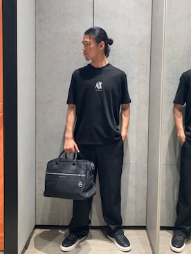 「ARMANI EXCHANGE（アルマーニエクスチェンジ）のアイテム」を使った、TAKUYAさん（メンズ・174cm）の春コーディネート