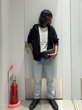 「アイテム（ボディバッグ/ウエストポーチ）」を使った、TAKUYAさん（メンズ・174cm）の秋コーディネート