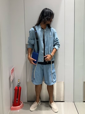 「アイテム（ブルゾン）」を使った、TAKUYAさん（メンズ・174cm）の夏コーディネート