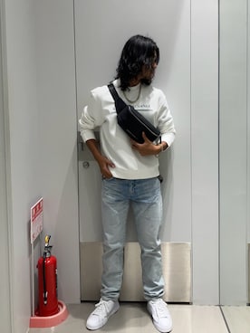 「アイテム（ボディバッグ/ウエストポーチ）」を使った、TAKUYAさん（メンズ・174cm）の秋コーディネート