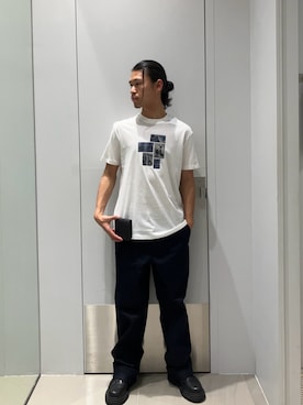 「ARMANI EXCHANGE（アルマーニエクスチェンジ）の【A|X アルマーニ エクスチェンジ】ボリュームソール レザーレースアップブーツ（ブーツ、ブラック系）」を使った、TAKUYAさん（メンズ・174cm）の春コーディネート