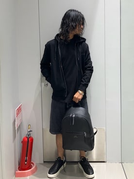 「アイテム（スウェット）」を使った、TAKUYAさん（メンズ・174cm）の夏コーディネート