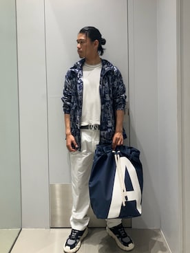 「ARMANI EXCHANGE（アルマーニエクスチェンジ）のアイテム」を使った、TAKUYAさん（メンズ・174cm）の春コーディネート