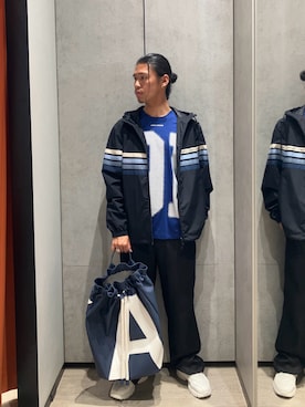 「アイテム（ナイロンジャケット）」を使った、TAKUYAさん（メンズ・174cm）の春コーディネート