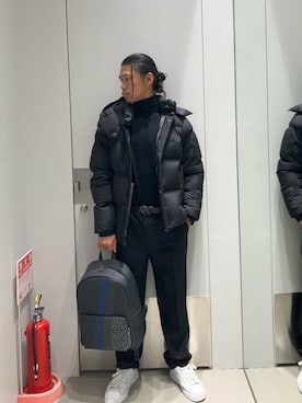 「アイテム（バックパック/リュック）」を使った、TAKUYAさん（メンズ・174cm）の冬コーディネート