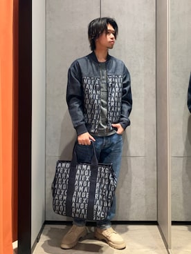 「ARMANI EXCHANGE（アルマーニエクスチェンジ）のアイテム（ブーツ）」を使った、TAKUYAさん（メンズ・174cm）の春コーディネート