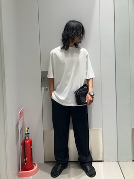 「アイテム（メッセンジャーバッグ）」を使った、TAKUYAさん（メンズ・174cm）の夏コーディネート