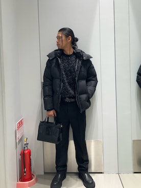 「ARMANI EXCHANGE（アルマーニエクスチェンジ）のアイテム」を使った、TAKUYAさん（メンズ・174cm）の冬コーディネート