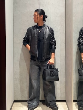「armaniexchange」｜TAKUYAさん（メンズ・174cm）の秋コーディネート