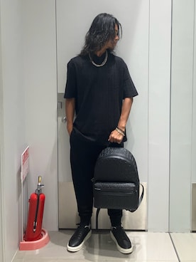 「ARMANI EXCHANGE（アルマーニエクスチェンジ）のアイテム」を使った、TAKUYAさん（メンズ・174cm）の夏コーディネート
