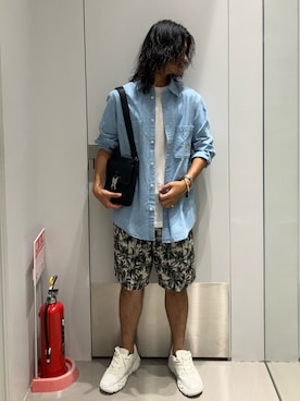 「ARMANI EXCHANGE（アルマーニエクスチェンジ）のアイテム」を使った、TAKUYAさん（メンズ・174cm）の夏コーディネート