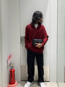 「お洒落さんとつながりたい」｜「アイテム（ボディバッグ/ウエストポーチ）」を使った、TAKUYAさん（メンズ・174cm）の秋コーディネート