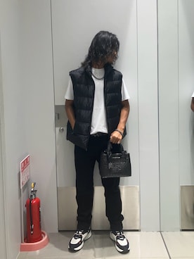 「アイテム（ダウンベスト）」を使った、TAKUYAさん（メンズ・174cm）の秋コーディネート