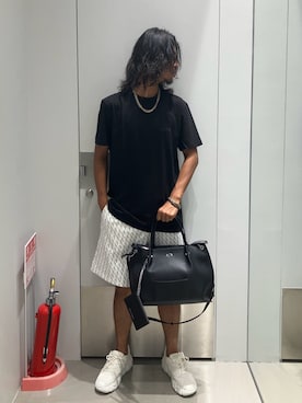 「ARMANI EXCHANGE（アルマーニエクスチェンジ）のアイテム」を使った、TAKUYAさん（メンズ・174cm）の夏コーディネート