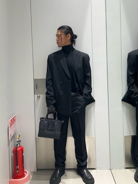 「アイテム（ハンドバッグ）」を使った、TAKUYAさん（メンズ・174cm）の冬コーディネート