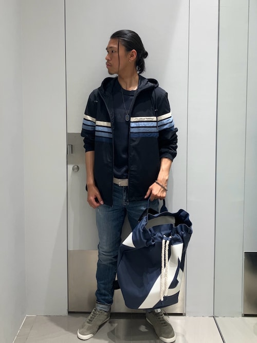 Armani Exchange A|X 3wayバッグ デニム ブルー ARMANI EXCHANGE ドラムバッグ 「A|X アルマーニ エクスチェンジ」IA