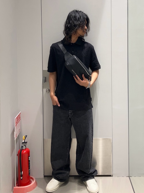 【新品】アルマーニエクスチェンジ　メンズ・ジャージ半袖ポロシャツ　L・50相当 ARMANI EXCHANGE ポロシャツ 「A|X アルマーニ エクスチェンジ」」AX