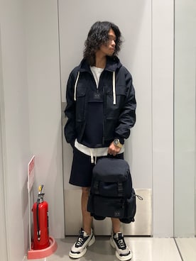 「ARMANI EXCHANGE（アルマーニエクスチェンジ）のアイテム（ブルゾン）」を使った、TAKUYAさん（メンズ・174cm）の春コーディネート
