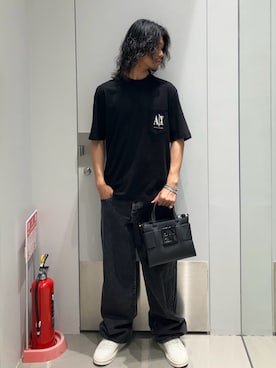 「ARMANI EXCHANGE（アルマーニエクスチェンジ）のアイテム」を使った、TAKUYAさん（メンズ・174cm）の夏コーディネート