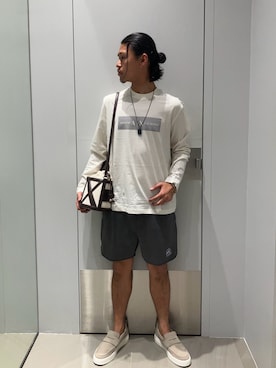 「ARMANI EXCHANGE（アルマーニエクスチェンジ）のアイテム」を使った、TAKUYAさん（メンズ・174cm）の春コーディネート