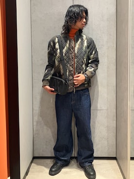 「ARMANI EXCHANGE（アルマーニエクスチェンジ）のアイテム（ブーツ）」を使った、TAKUYAさん（メンズ・174cm）の秋コーディネート