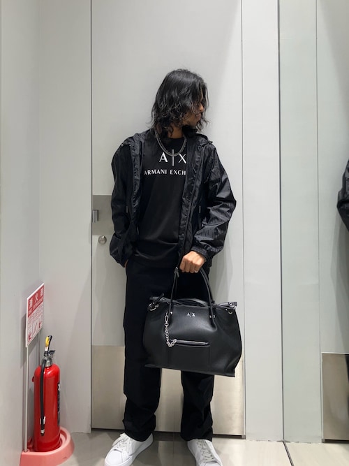 A|X アルマーニ エクスチェンジ】オールオーバーロゴ シャイニー