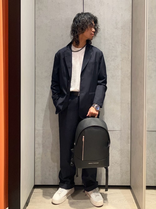 【a1533】EMPORIO ARMANI 美品 テーラードジャケット 52 セール】【A|X アルマーニ エクスチェンジ】シングルブレスト