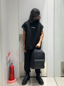 「アイテム（バックパック/リュック）」を使った、TAKUYAさん（メンズ・174cm）の秋コーディネート