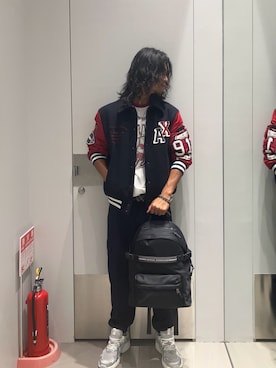 「アイテム（バックパック/リュック）」を使った、TAKUYAさん（メンズ・174cm）の秋コーディネート