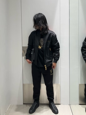 「ARMANI EXCHANGE（アルマーニエクスチェンジ）のアイテム」を使った、TAKUYAさん（メンズ・174cm）の冬コーディネート