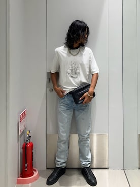 「アイテム（ポーチ）」を使った、TAKUYAさん（メンズ・174cm）の秋コーディネート