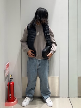 「アイテム（ポーチ）」を使った、TAKUYAさん（メンズ・174cm）の冬コーディネート