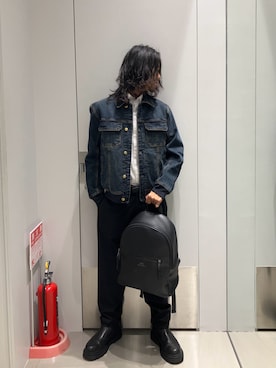 「アイテム（デニムジャケット）」を使った、TAKUYAさん（メンズ・174cm）の秋コーディネート