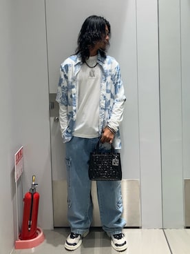 「アイテム（ハンドバッグ）」を使った、TAKUYAさん（メンズ・174cm）の夏コーディネート