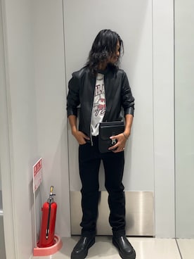 「ARMANI EXCHANGE（アルマーニエクスチェンジ）のアイテム」を使った、TAKUYAさん（メンズ・174cm）の夏コーディネート