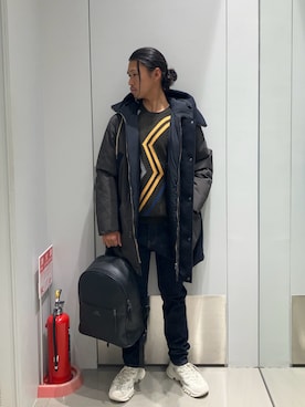 「ARMANI EXCHANGE（アルマーニエクスチェンジ）のアイテム」を使った、TAKUYAさん（メンズ・174cm）の冬コーディネート