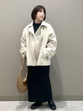 「体型カバー」｜「アイテム（ジャケット/アウター）」を使った、ゆんさん（レディース・155cm）の冬コーディネート