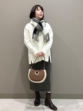 「ROPE' PICNIC（ロペピクニック）のアイテム（スカート）」を使った、ゆんさん（レディース・155cm）の秋コーディネート
