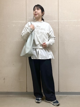 「フェスコーデ」｜「アイテム（スウェット）」を使った、ゆんさん（レディース・155cm）の冬コーディネート
