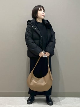 「ニット/セーター」｜「アイテム（ジャケット/アウター）」を使った、ゆんさん（レディース・155cm）の冬コーディネート