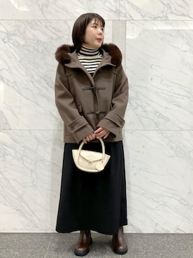 「アイテム（ダッフルコート）」を使った、ゆんさん（レディース・155cm）の冬コーディネート