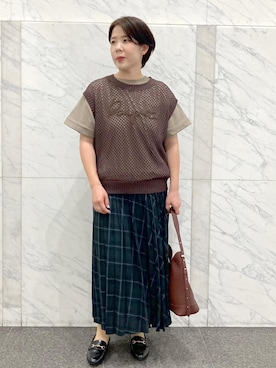 「アイテム（ニット/セーター）」を使った、ゆんさん（レディース・155cm・30代）の夏コーディネート