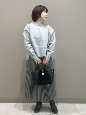 「サステナブル」｜「アイテム（トートバッグ）」を使った、ゆんさん（レディース・155cm）の秋コーディネート